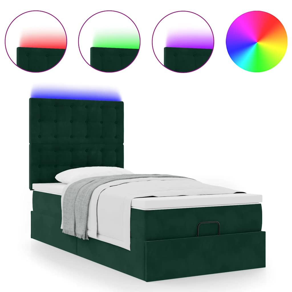 Struttura Letto Pouf con Materassi 80x200 cm Velluto