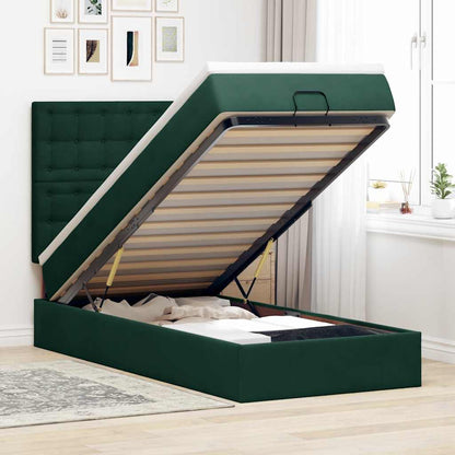 Struttura Letto Pouf con Materassi 90x190 cm in Velluto