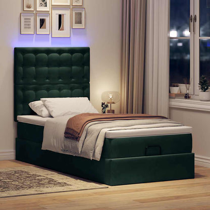 Struttura Letto Pouf con Materassi 90x200 cm in Velluto