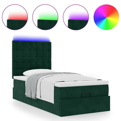 Struttura Letto Pouf con Materassi 90x200 cm in Velluto
