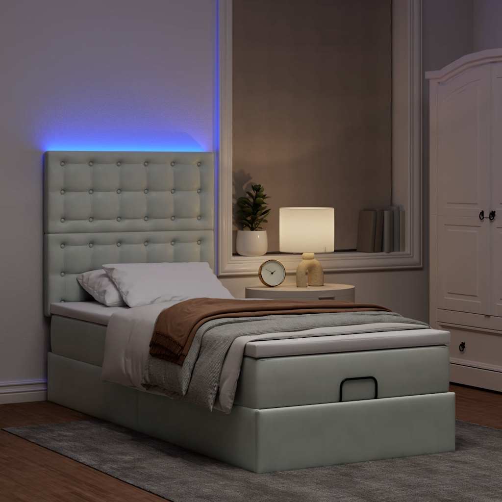 Struttura Letto Pouf con Materassi 100x200 cm Velluto