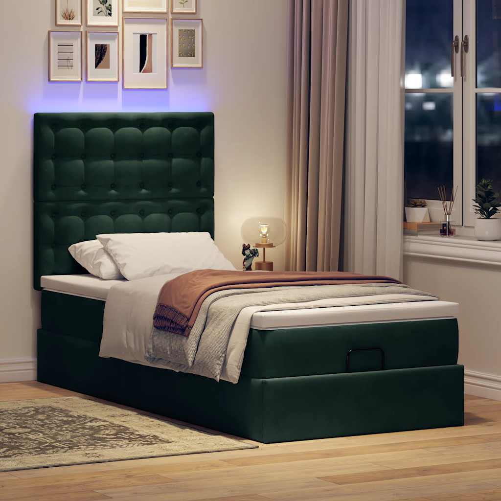 Struttura Letto Pouf con Materassi 100x200 cm Velluto