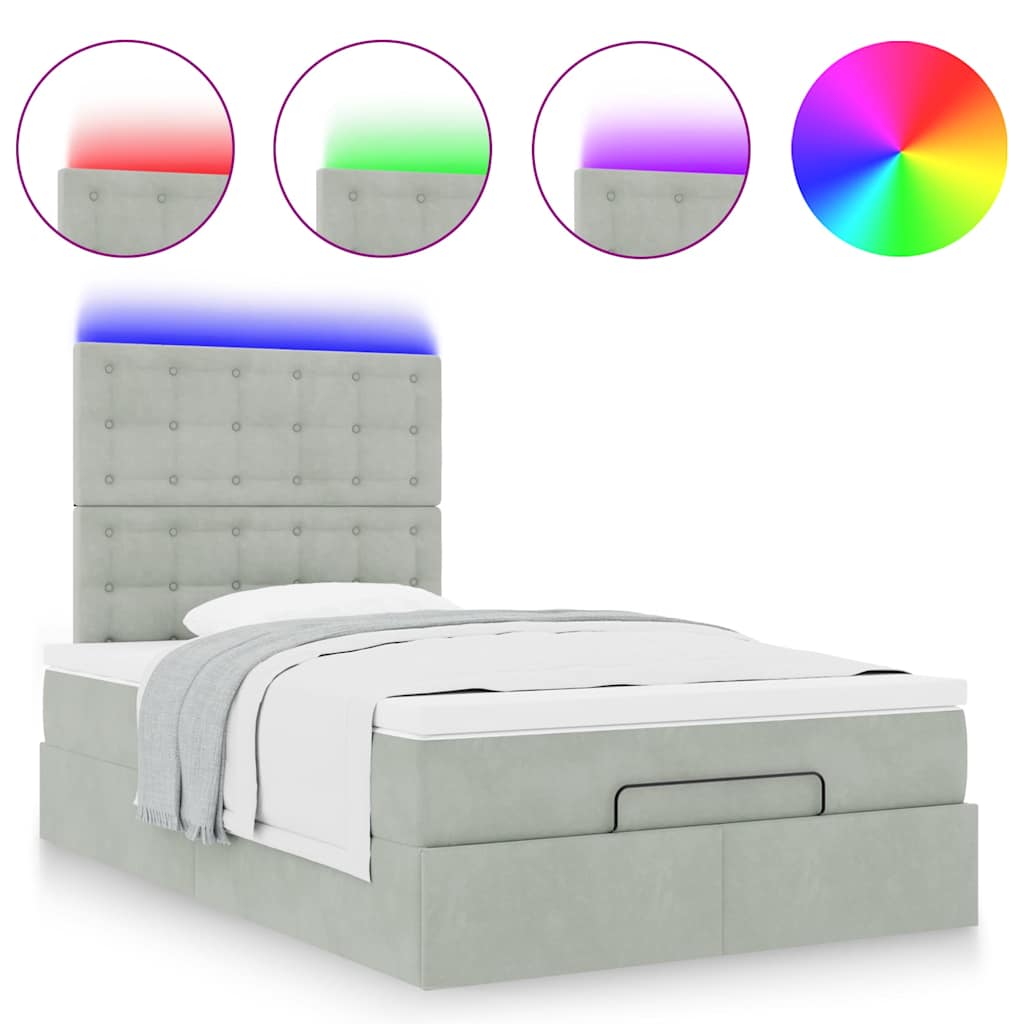Struttura Letto Pouf con Materassi 120x190 cm Velluto