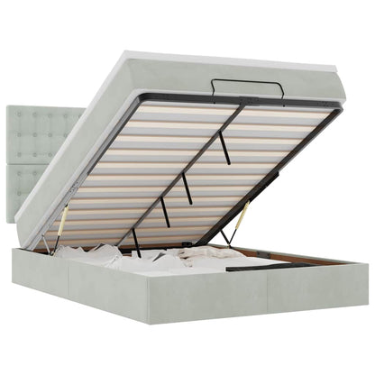 Struttura Letto Pouf con Materassi 140x200 cm in Velluto