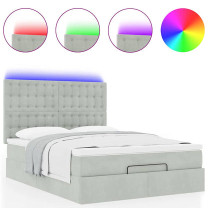 Struttura Letto Pouf con Materassi 140x200 cm in Velluto