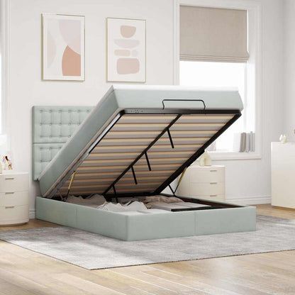 Struttura Letto Pouf con Materassi 140x200 cm in Velluto