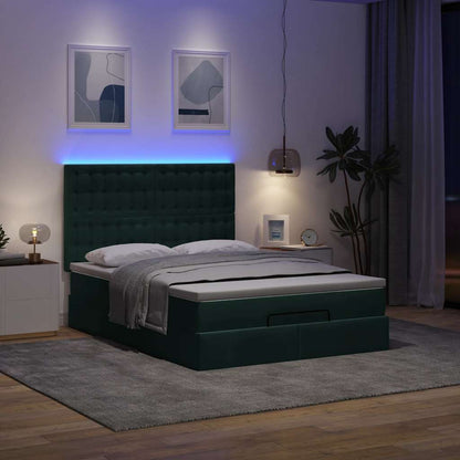 Struttura Letto Pouf con Materassi 140x200 cm in Velluto