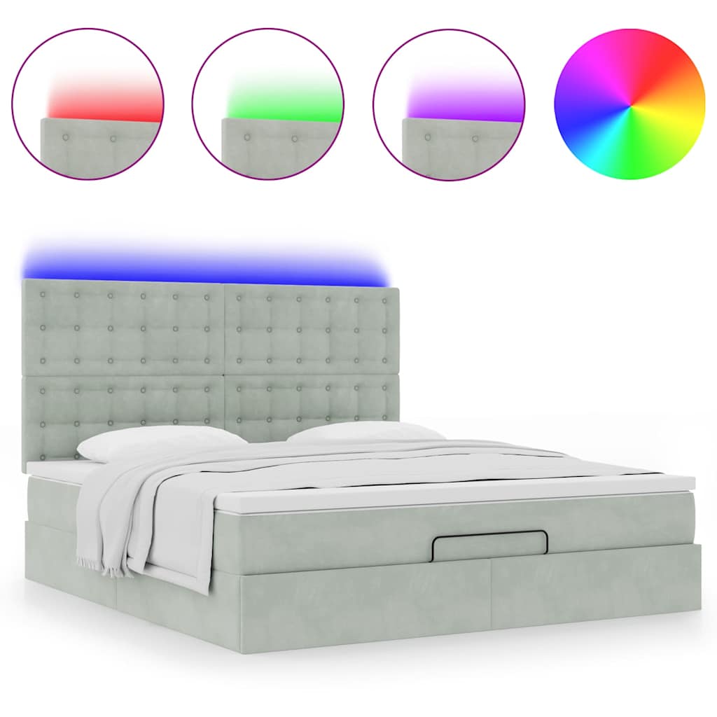 Struttura Letto Pouf con Materassi 160x200 cm in Velluto