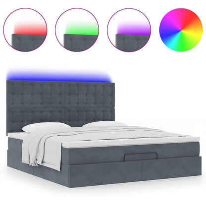 Struttura Letto Pouf con Materassi 160x200 cm in Velluto