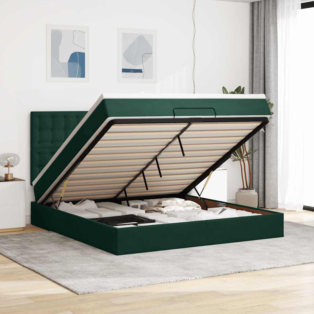 Struttura Letto Pouf con Materassi 160x200 cm Velluto