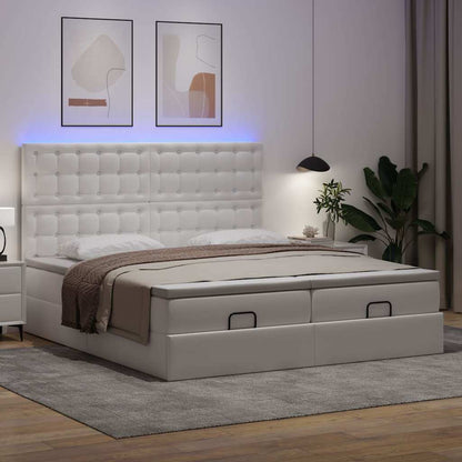 Struttura Letto Pouf con Materassi 200x200 cm Similpelle