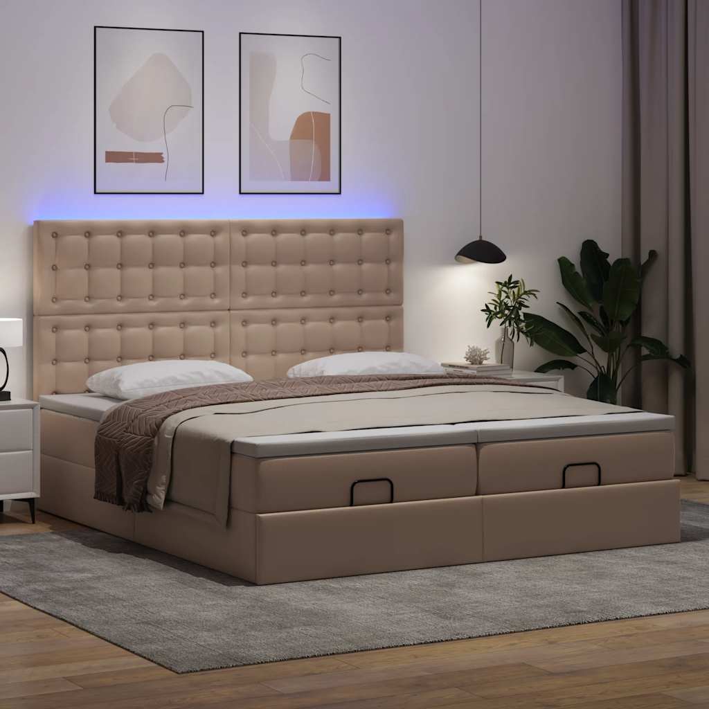 Struttura Letto Pouf con Materassi 200x200cm Similpelle