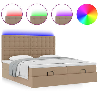 Struttura Letto Pouf con Materassi 200x200cm Similpelle
