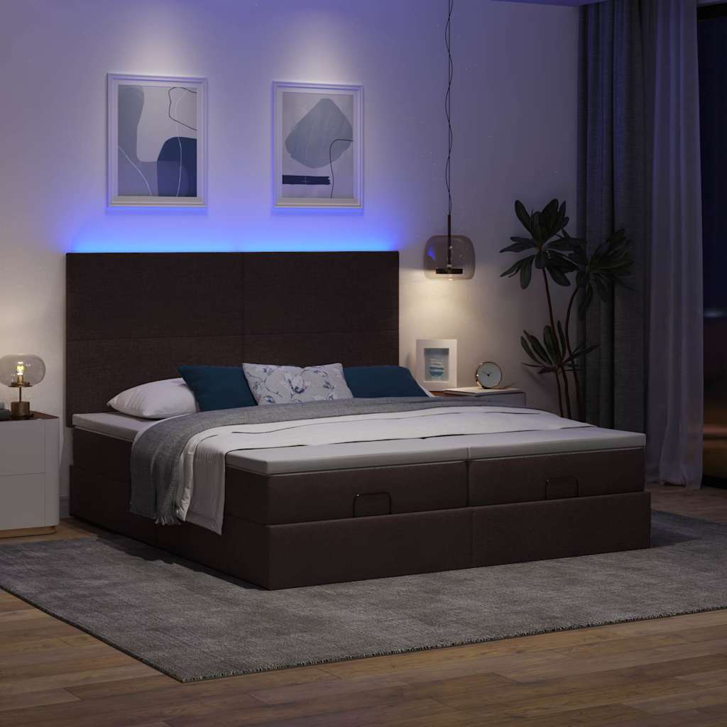 Struttura Letto Pouf con Materassi 160x200 cm in Tessuto