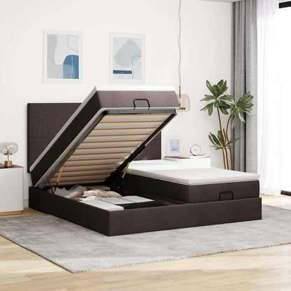 Struttura Letto Pouf con Materassi 180x200 cm in Tessuto