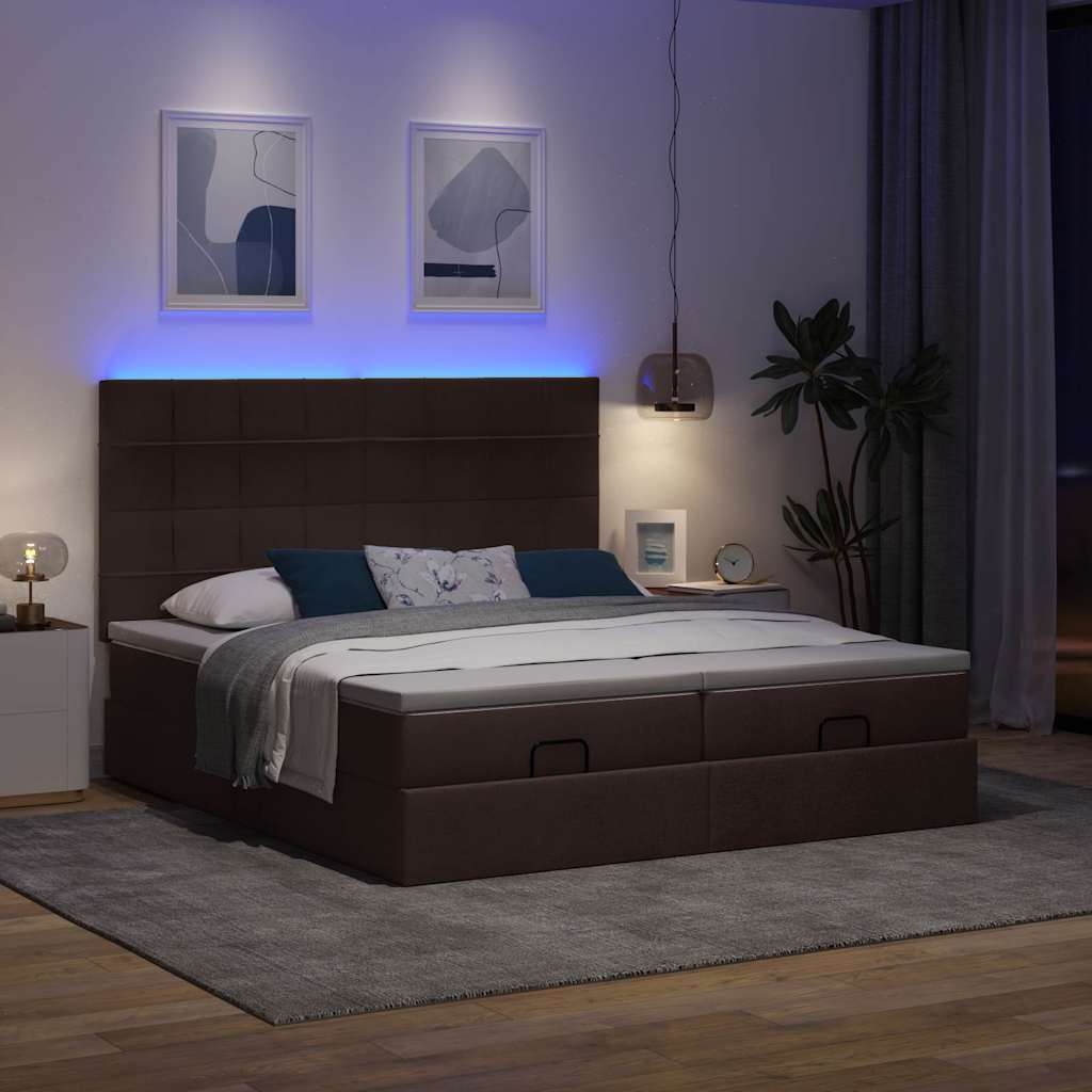 Struttura Letto Pouf con Materassi 160x200 cm in Tessuto