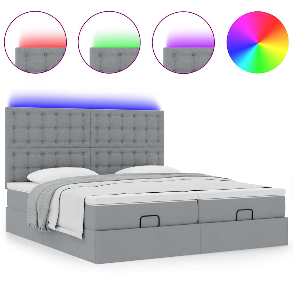 Struttura Letto Pouf con Materassi 180x200 cm in Tessuto