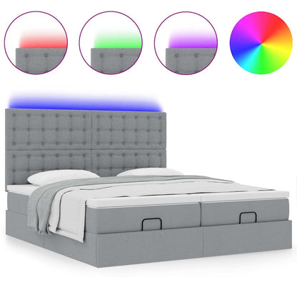 Struttura Letto Pouf con Materassi 180x200 cm in Tessuto