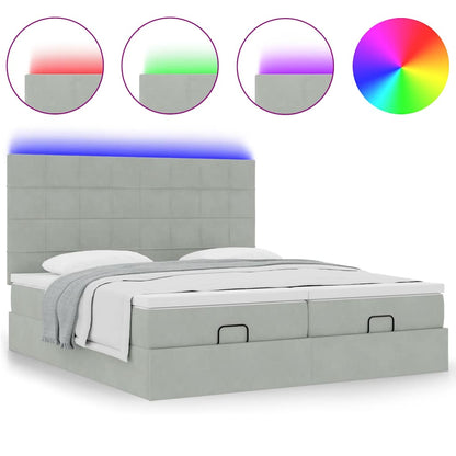 Struttura Letto Pouf con Materassi 160x200 cm in Velluto