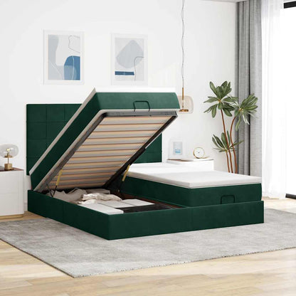 Struttura Letto Pouf con Materassi 160x200 cm Velluto
