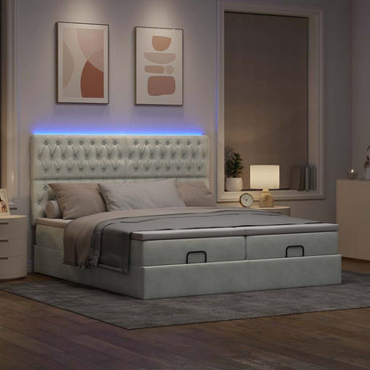 Struttura Letto Pouf con Materassi 160x200 cm in Velluto