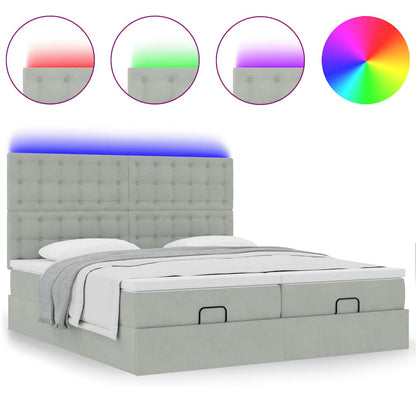 Struttura Letto Pouf con Materassi 160x200 cm in Velluto