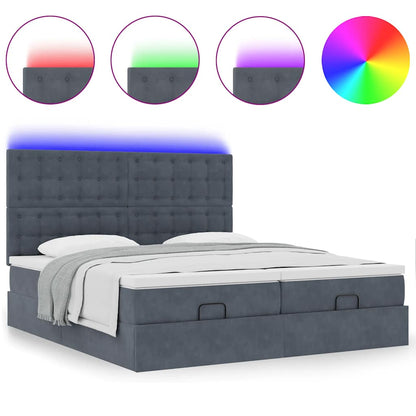 Struttura Letto Pouf con Materassi 160x200 cm in Velluto