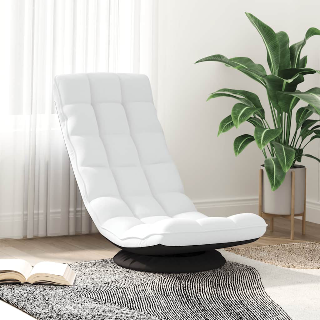 Sedia da Terra Girevole Bianco 70x51x79 cm in Tessuto