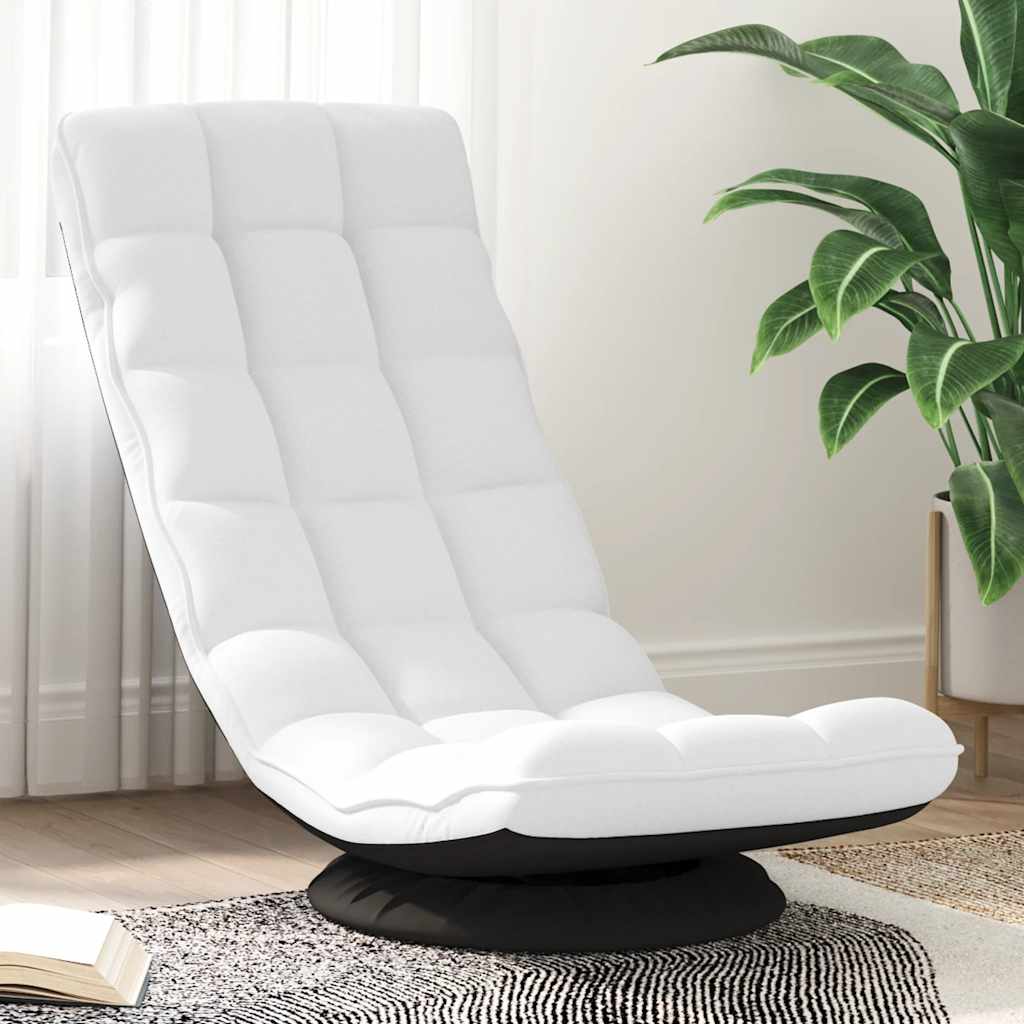 Sedia da Terra Girevole Bianco 70x51x79 cm in Tessuto