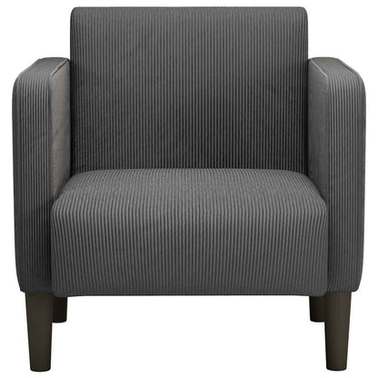 Divano Sedia con Braccioli Grigio Scuro 54 cm Tessuto a Coste