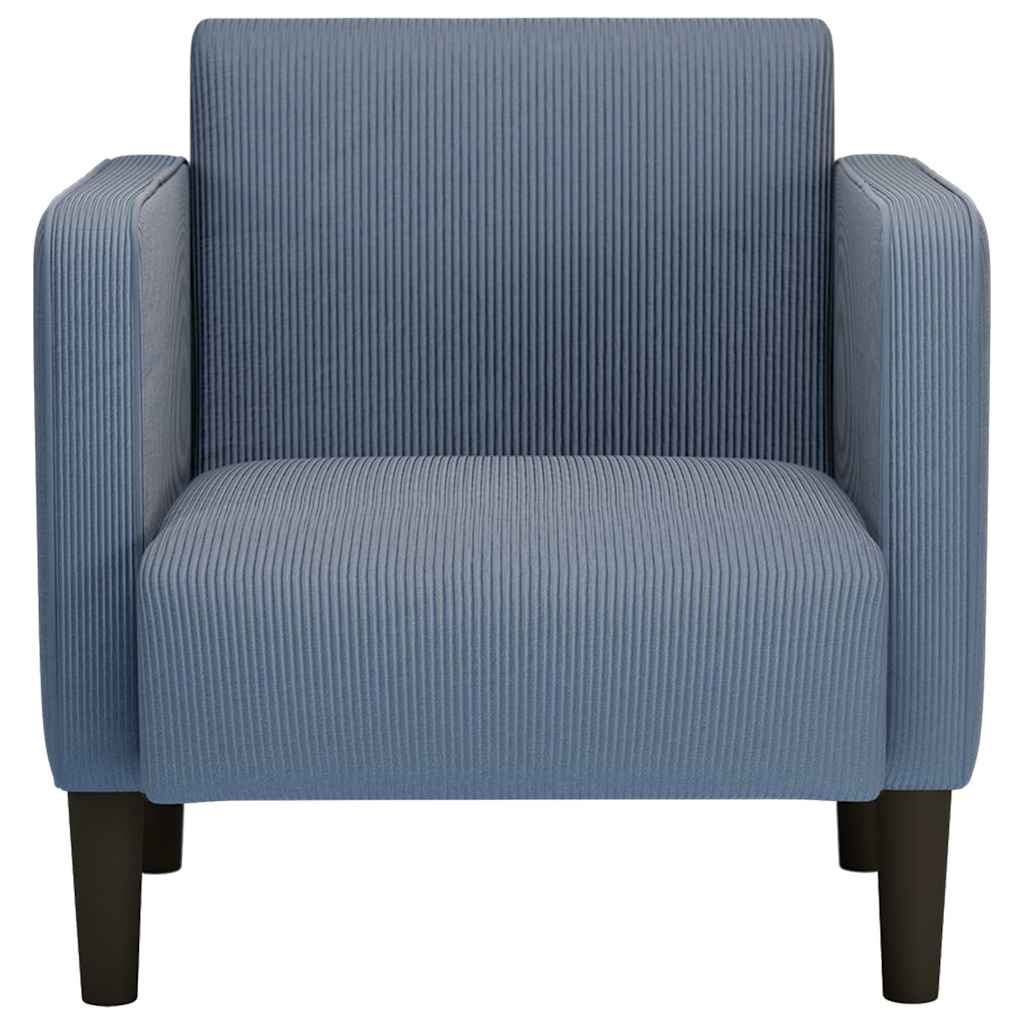 Divano Sedia con Braccioli Blu 54 cm Tessuto di velluto a coste