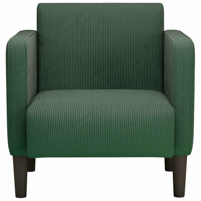 Divano Sedia con Braccioli Verde Scuro 54 cm Tessuto a Coste
