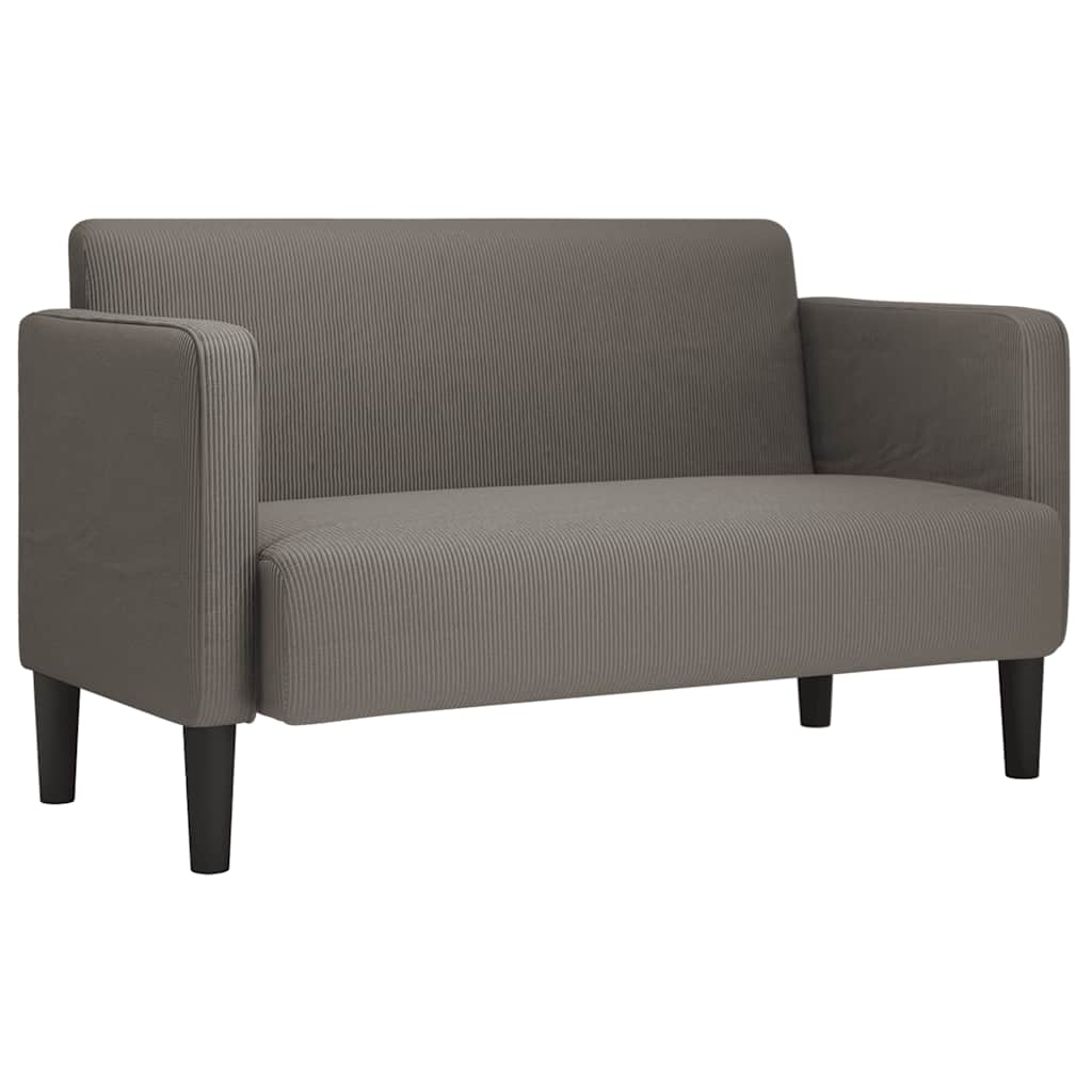 Divano Divanetto Grigio Chiaro 109cm Tessuto di Velluto a Coste