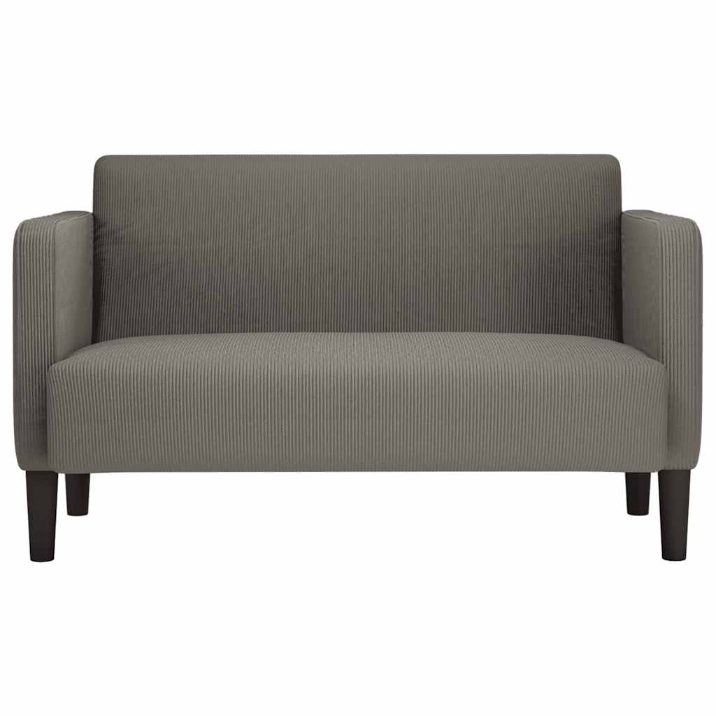 Divano Divanetto Grigio Chiaro 109cm Tessuto di Velluto a Coste