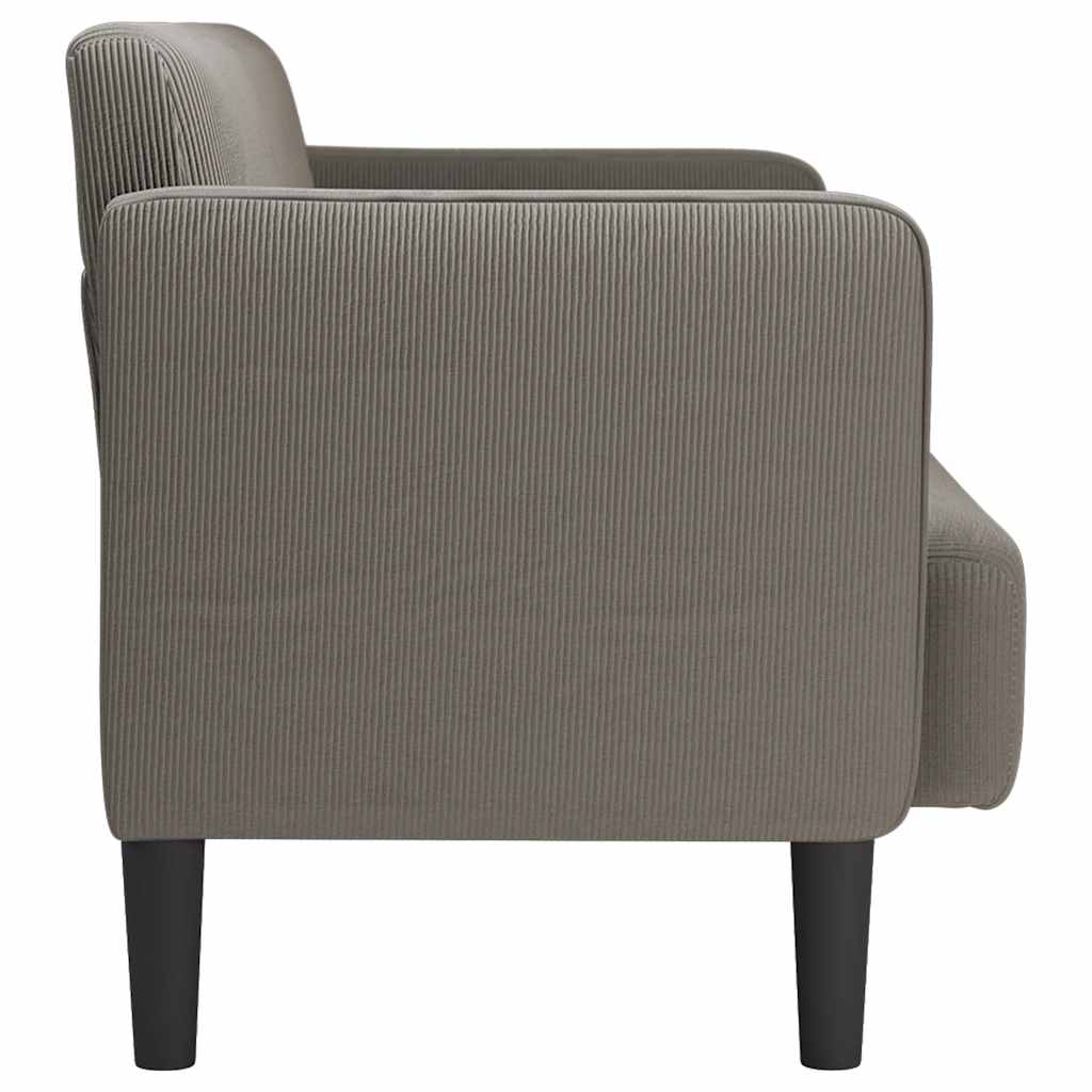 Divano Divanetto Grigio Chiaro 109cm Tessuto di Velluto a Coste