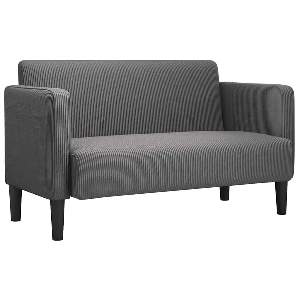 Divano Divanetto Grigio Scuro 109 cm Tessuto di Velluto a Coste
