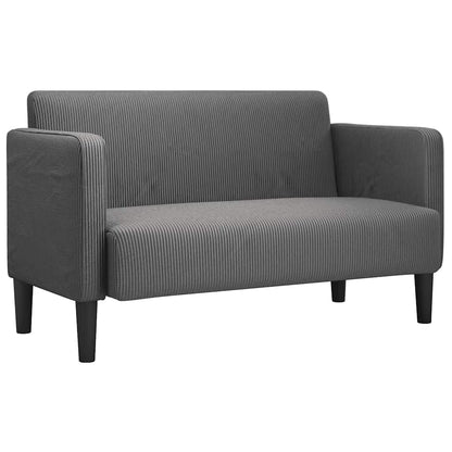 Divano Divanetto Grigio Scuro 109 cm Tessuto di Velluto a Coste