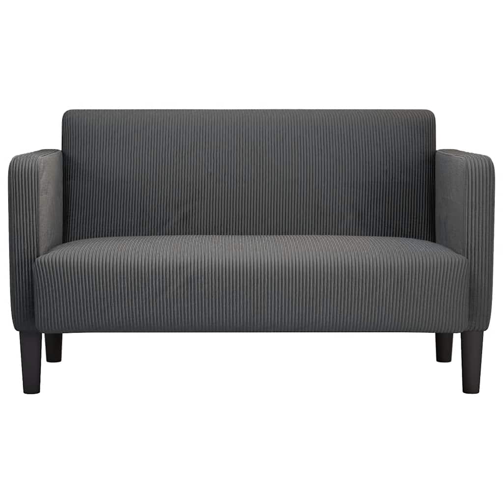 Divano Divanetto Grigio Scuro 109 cm Tessuto di Velluto a Coste