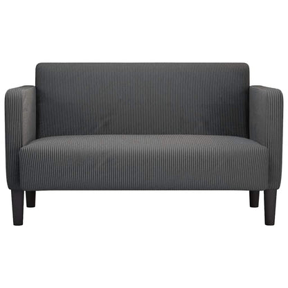 Divano Divanetto Grigio Scuro 109 cm Tessuto di Velluto a Coste