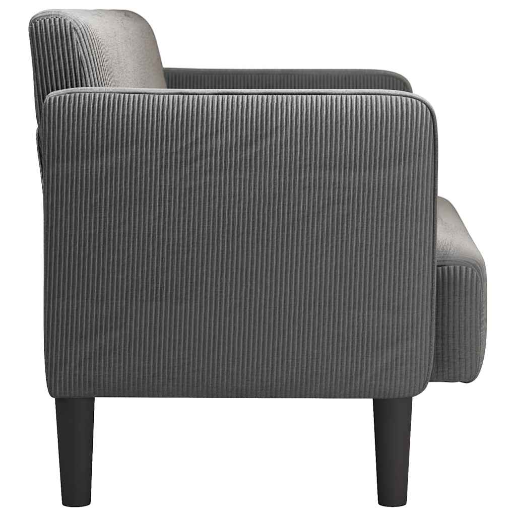 Divano Divanetto Grigio Scuro 109 cm Tessuto di Velluto a Coste