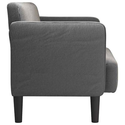 Divano Divanetto Grigio Scuro 109 cm Tessuto di Velluto a Coste