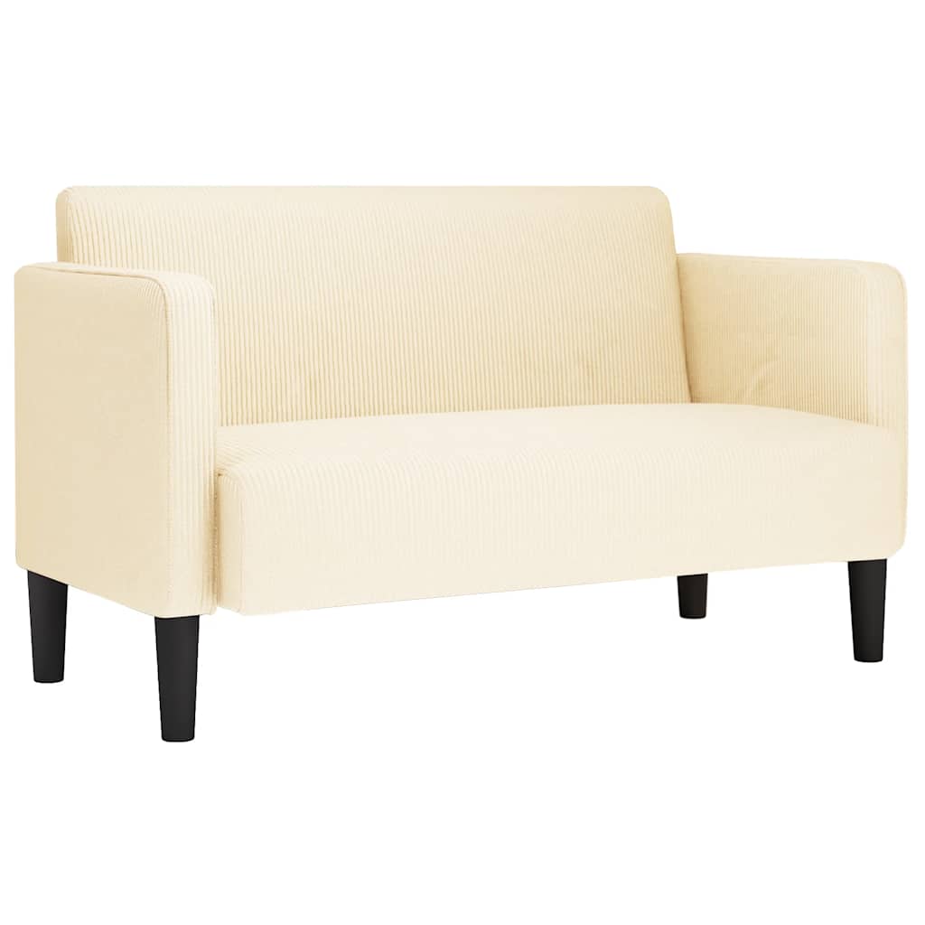 Divano Divanetto Crema 109 cm Tessuto di Velluto a Coste
