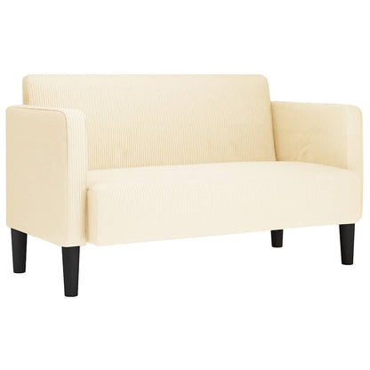 Divano Divanetto Crema 109 cm Tessuto di Velluto a Coste
