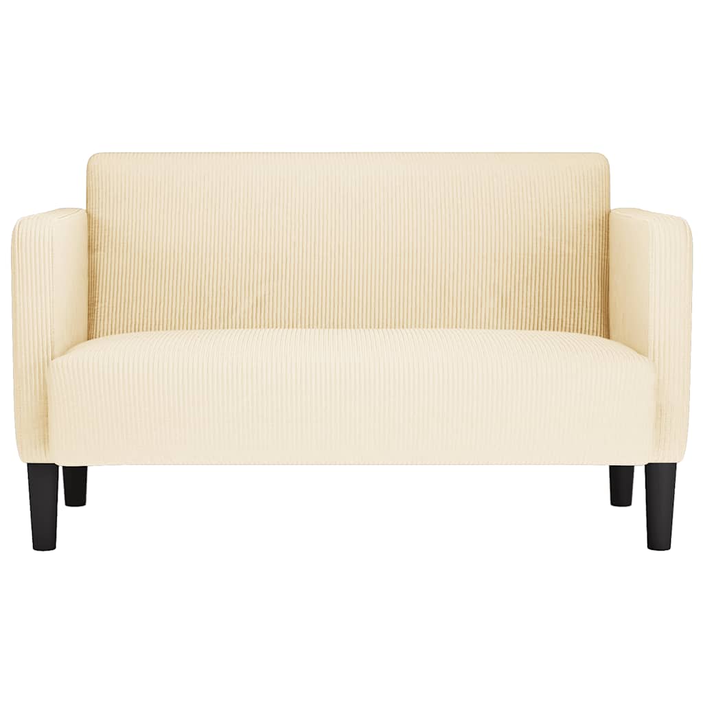 Divano Divanetto Crema 109 cm Tessuto di Velluto a Coste