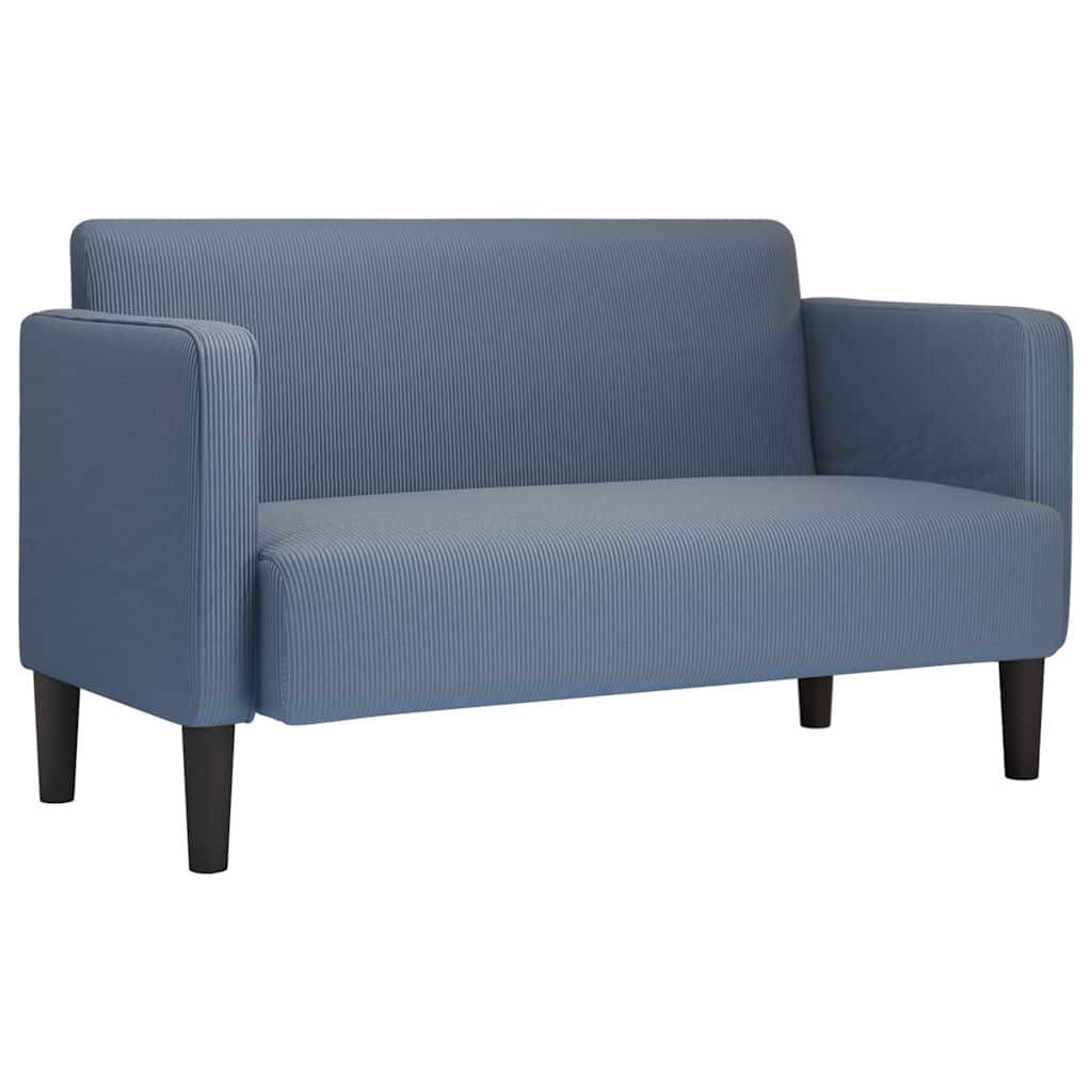 Divano Divanetto Blu 109 cm Tessuto di Velluto a Coste