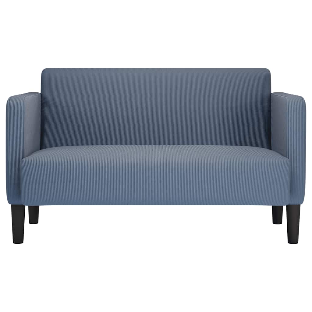 Divano Divanetto Blu 109 cm Tessuto di Velluto a Coste