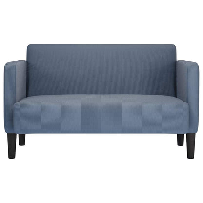 Divano Divanetto Blu 109 cm Tessuto di Velluto a Coste