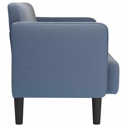 Divano Divanetto Blu 109 cm Tessuto di Velluto a Coste