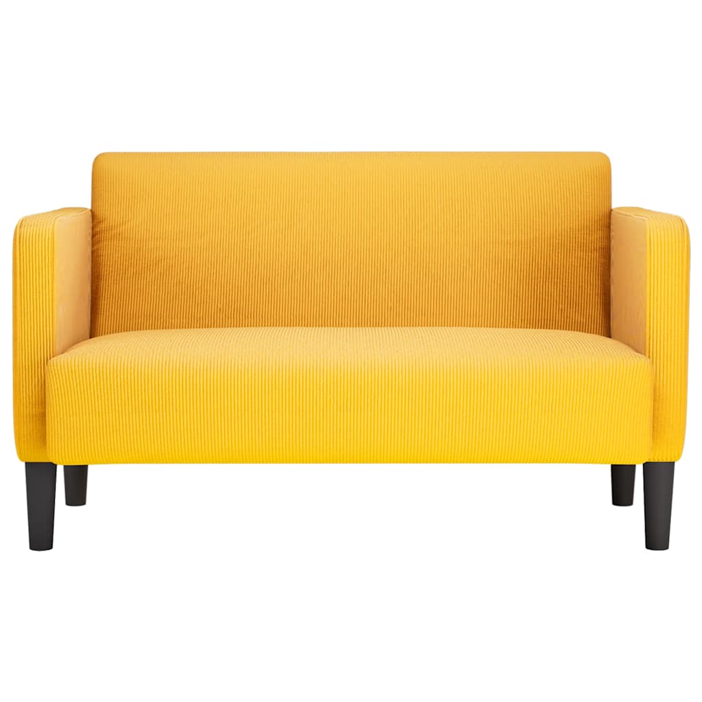 Divano Divanetto Giallo Chiaro 109cm Tessuto di Velluto a Coste
