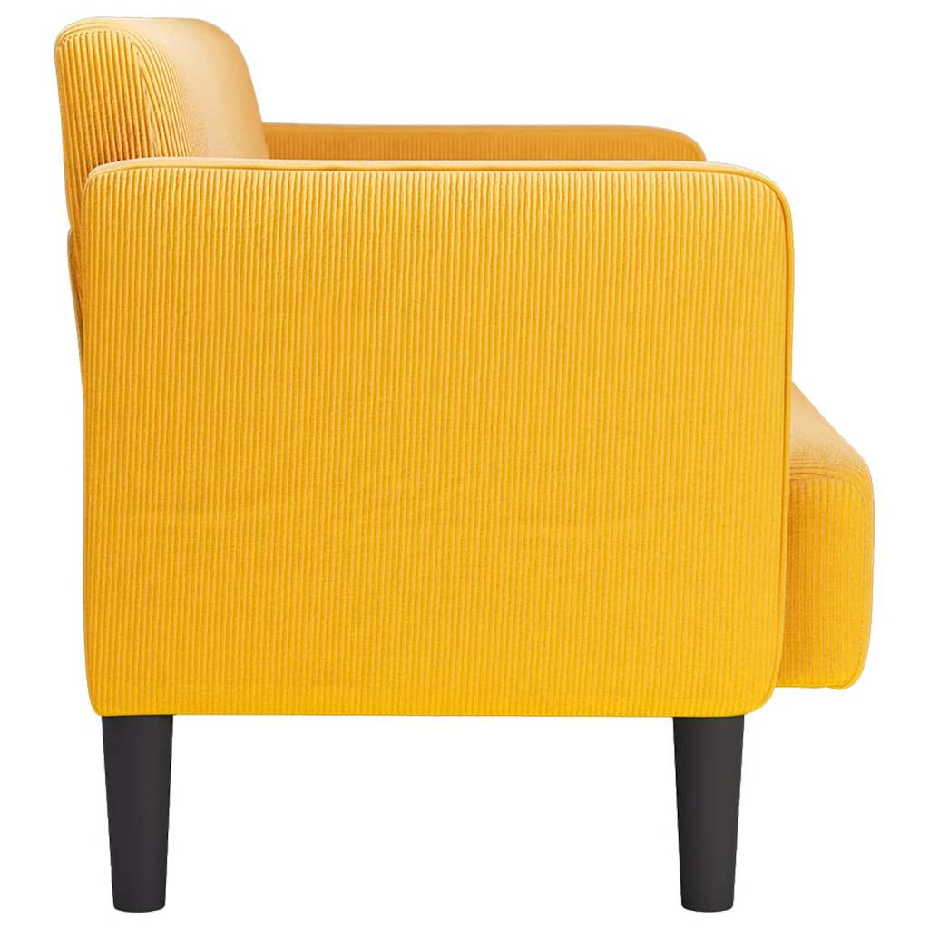 Divano Divanetto Giallo Chiaro 109cm Tessuto di Velluto a Coste